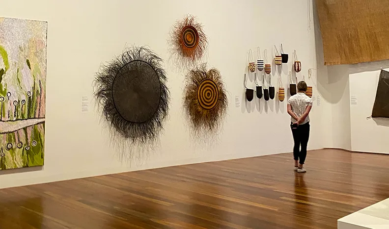 Woman in gallery