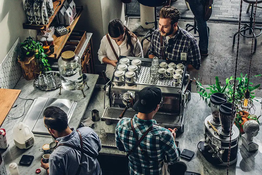 Customers at a counter