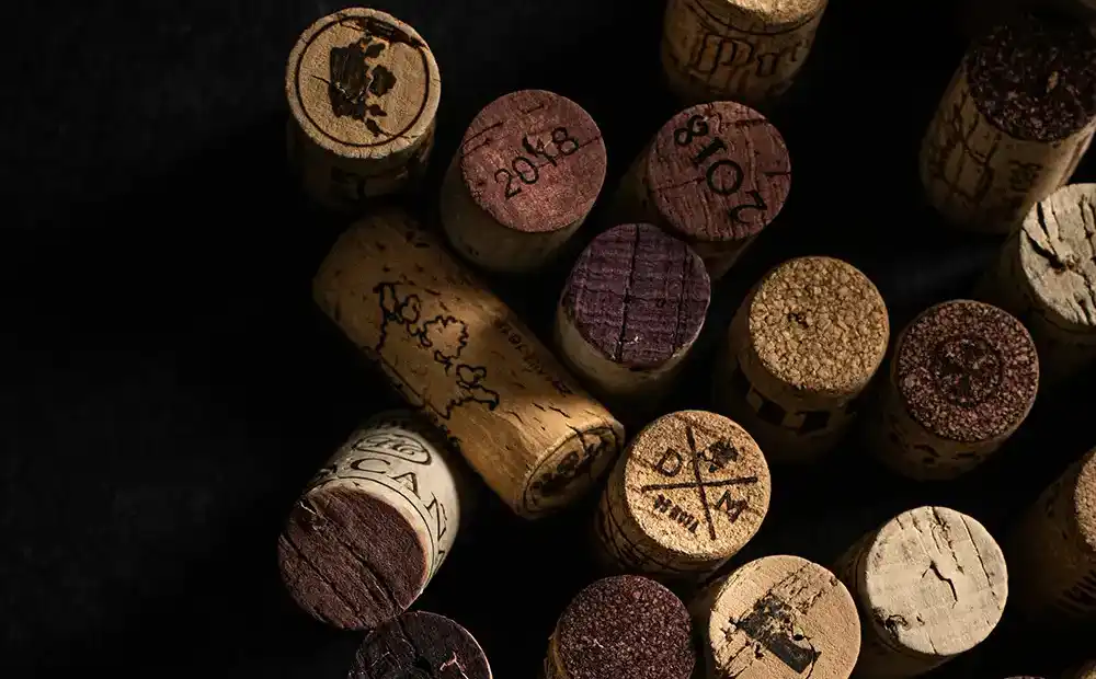 How to open wine the right way, image of corks with a black background | speak easy magazine